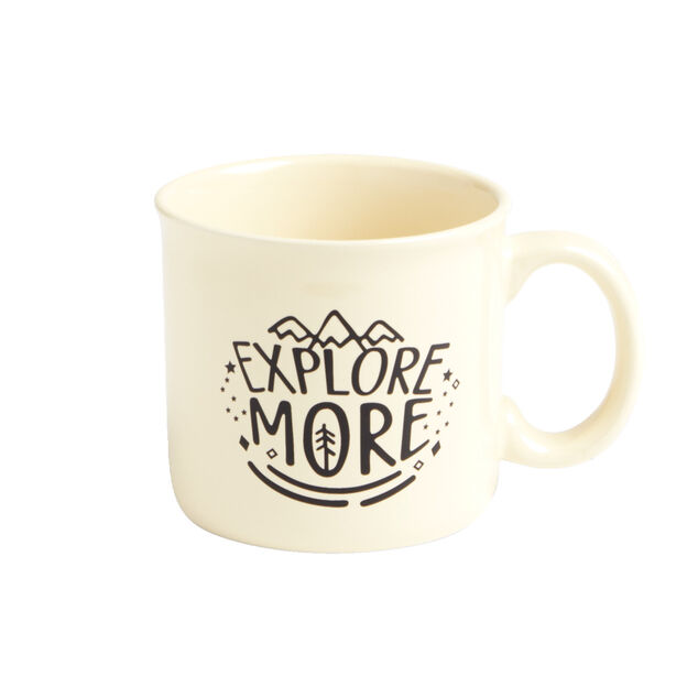 Ensemble mug 450ml faïence avec bonnet à pompon marron