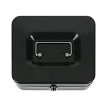 Caisse &agrave; monnaie avec 2 cl&eacute;s m&eacute;tal gris fonc&eacute;