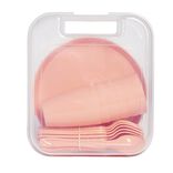 Service de pique-nique pour 6 personnes plastique orange