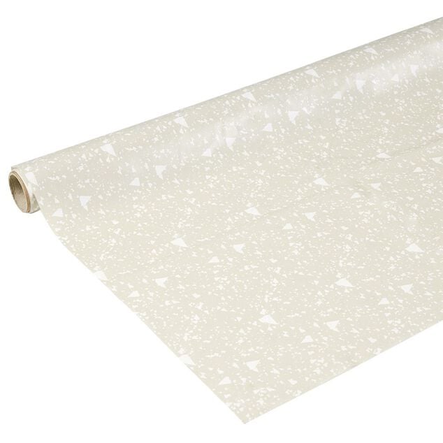 Nappe rectangulaire toile cir&eacute;e effet b&eacute;ton beige 140x250 cm