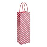 Sac cadeau bouteille rayures rouges et blanches H35cm