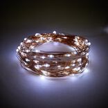 Guirlande &eacute;lectrique solaire 100 microLED 7,4m d'&eacute;clairage blanc froid