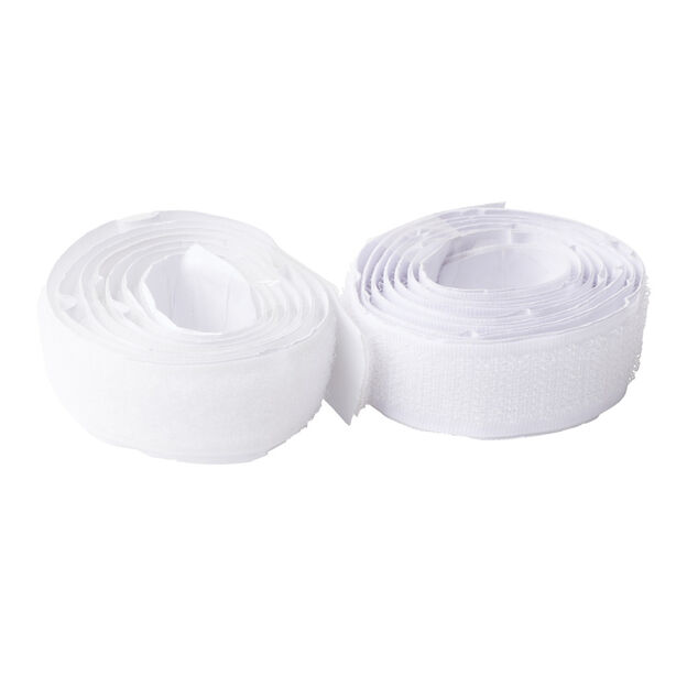 Ruban à boucle autocollant nylon blanc 1m