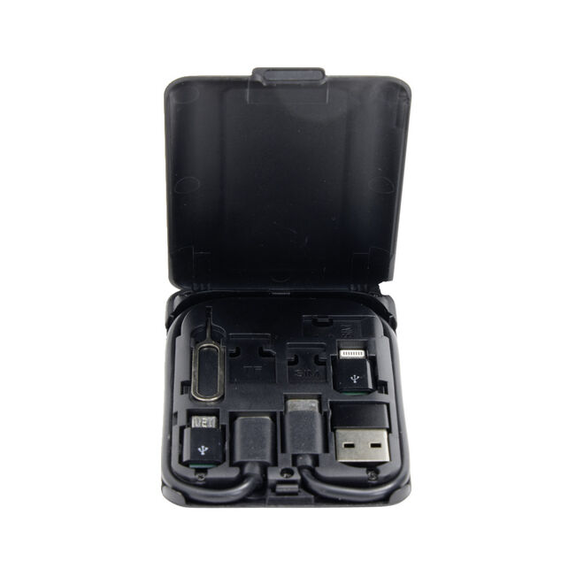 Boîte de rangement multimédia avec 6 accessoires 5,7x8,5cm