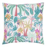 Coussin de jardin carr&eacute; arbres tropicaux multicolores 40x40cm