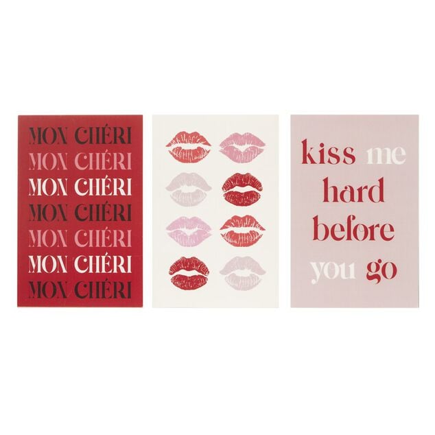 Affiche x3 th&egrave;me amour 10x15cm (2 mod&egrave;les)