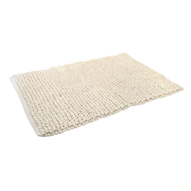 Tapis déco effet laine beige 60x90cm