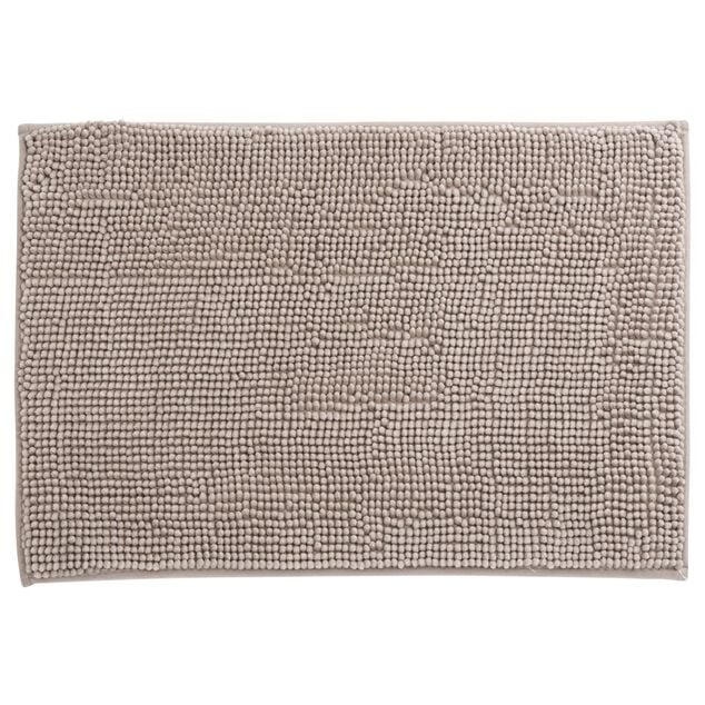 Tapis de salle de bain chenille taupe 45x65cm
