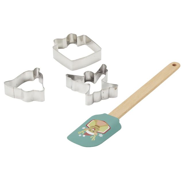 Kit spatule No&euml;l avec emporte pi&egrave;ces x2