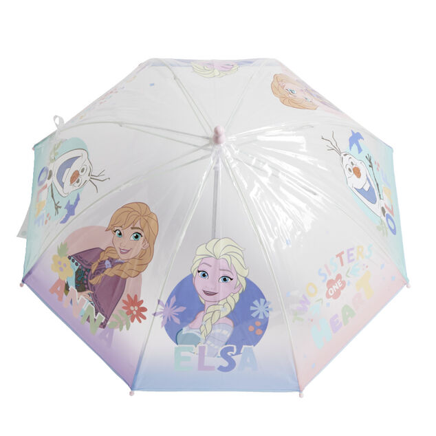Parapluie bulle Frozen bleu polyester et m&eacute;tal