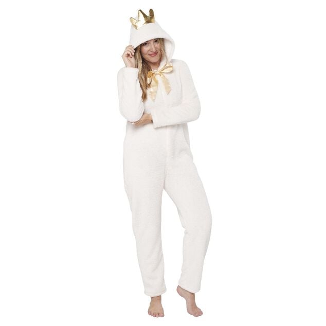 Pyjama combinaison princesse blanc dor&eacute; femme Taille S