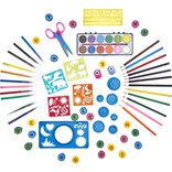 Kit cr&eacute;atif dessin mandala pochoir gommette tampon