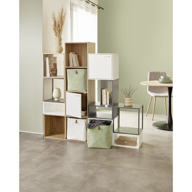 Structure Box Cube 2 cases 35x30x70cm bois naturel