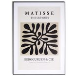 Cadre d&eacute;co en bois inspiration Matisse motif abstrait noir 50x70cm