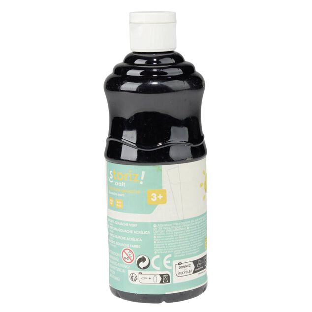 Peinture gouache acrylique 500ml noir
