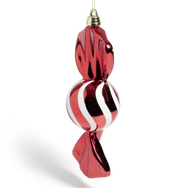 Décoration de Noël bonbon forme XL à suspendre H60cm - 2 coloris