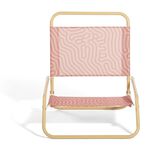 Chaise de plage rouge &agrave; motifs 62x51xH61cm