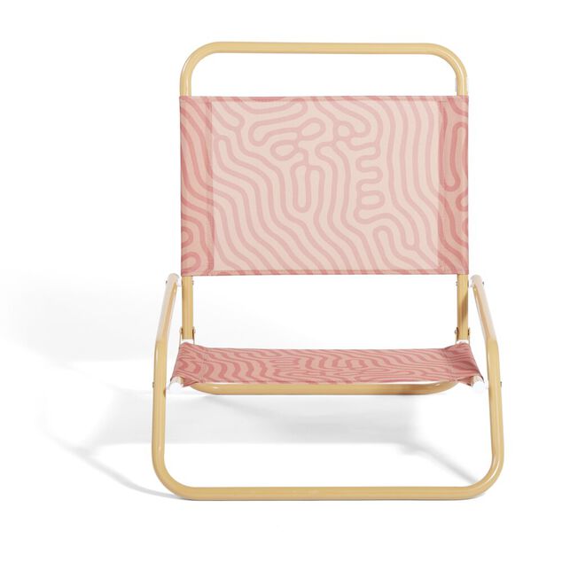 Chaise de plage rouge &agrave; motifs 62x51xH61cm