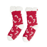 Chaussettes No&euml;l mixte motif sucre d'orge rouges et blanches T36 &agrave; 45