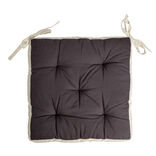 Galette de chaise matelass&eacute;e en coton gris 40x40cm