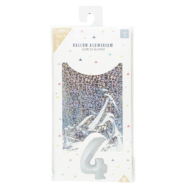 Ballon chiffre 4 en aluminium