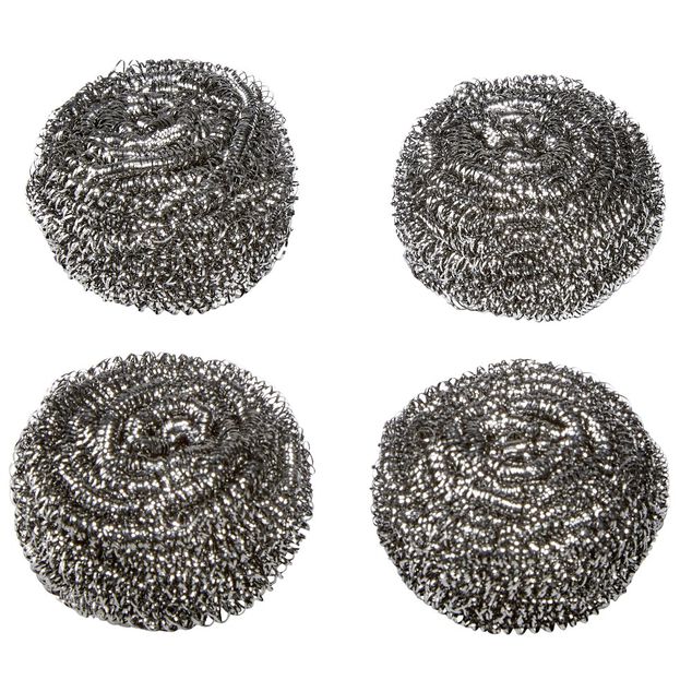 Tampon à récurer boule en inox x 4