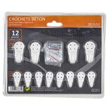 Crochet m&eacute;tallique sp&eacute;cial b&eacute;ton, pointe courte