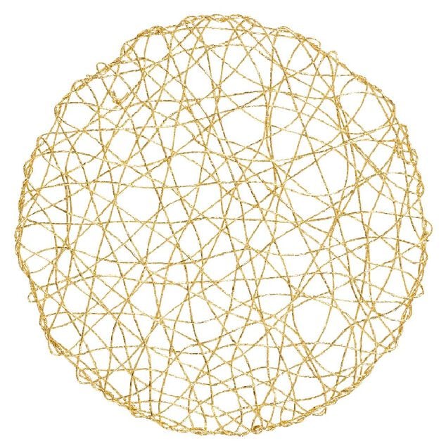 Set de table rond ajour&eacute; fil Dor&eacute;