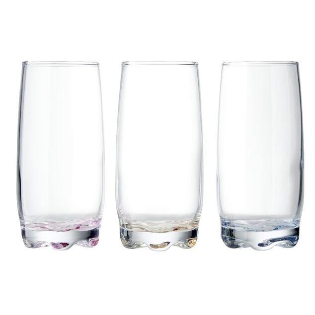 Lot de 3 verres haut fond color&eacute; 39cl H14,5cm