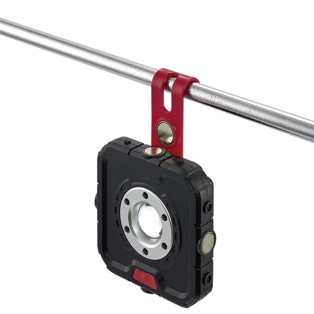 Lampe LED brico Profilex aimant&eacute;e multifonctions noire et rouge