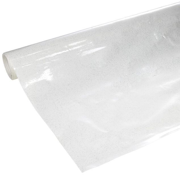 Toile cir&eacute;e blanche paillet&eacute;e L140 cm