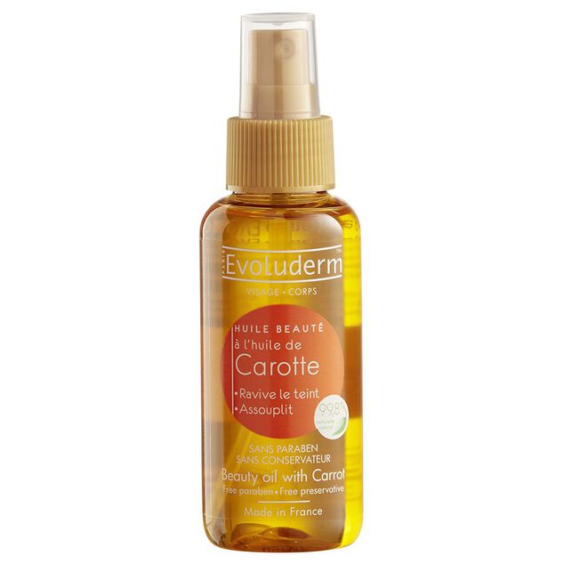 Huile de beaut&eacute; &agrave; l'huile de carotte Evoluderm 100 ml