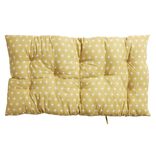 Coussin de sol rectangulaire jaune moutarde motifs pois blancs 60x120cm