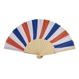 &Eacute;ventail en bois orange et bleu 42x23cm