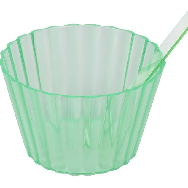 Coupelle &agrave; glace en plastique assorti x4