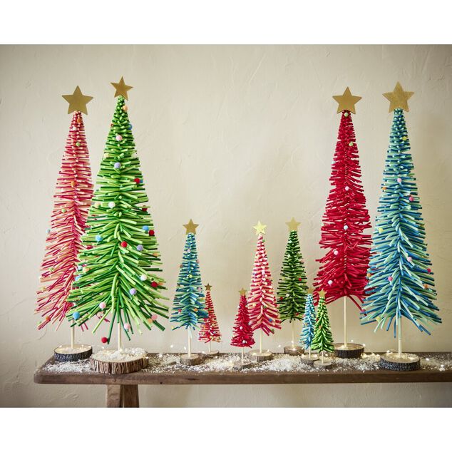 Sapin en feutrine et bois &agrave; poser H90cm - 4 mod&egrave;les