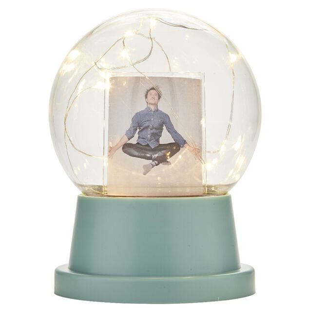 Cadre photo forme boule avec LED &Oslash;10xH14cm (3 mod&egrave;les)