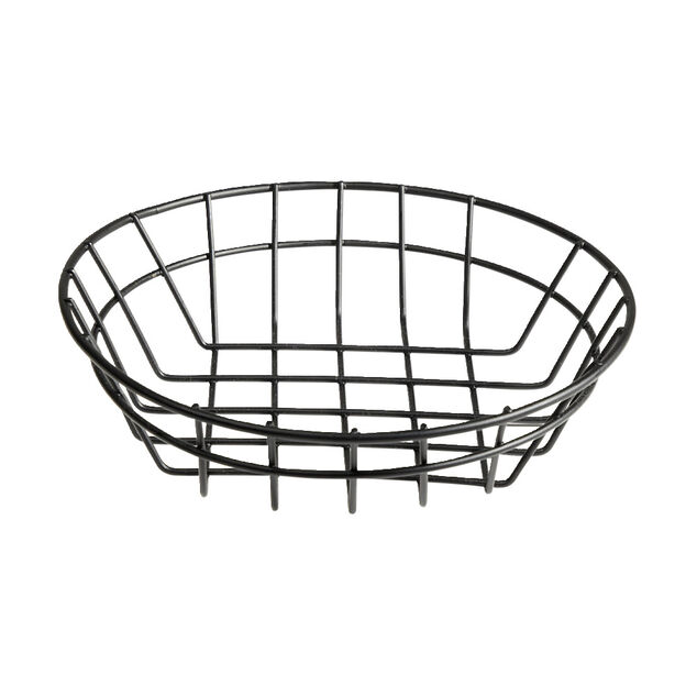 Corbeille &agrave; fruit ronde en m&eacute;tal noir &Oslash;20xH5cm