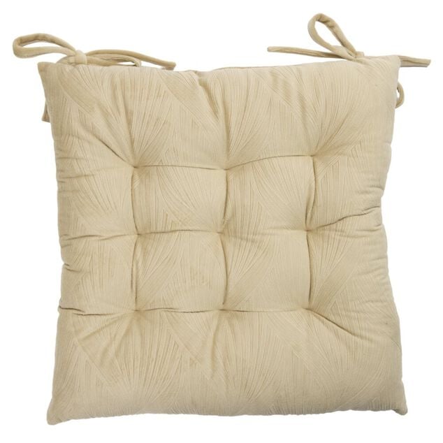 Galette de chaise carr&eacute;e velours emboss&eacute; 9 points polyester uni (3 mod&egrave;les)