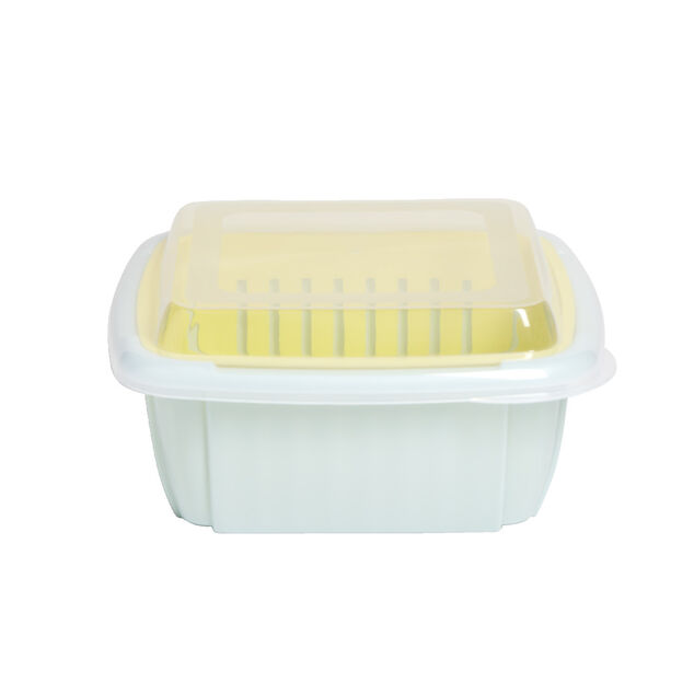 Bo&icirc;te &eacute;gouttoir plastique vert anis 22x22xH10cm