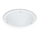 Plafonnier rond en verre blanc Ø30xH6cm