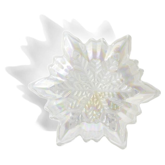 Coupelle verre flocon blanc irisé