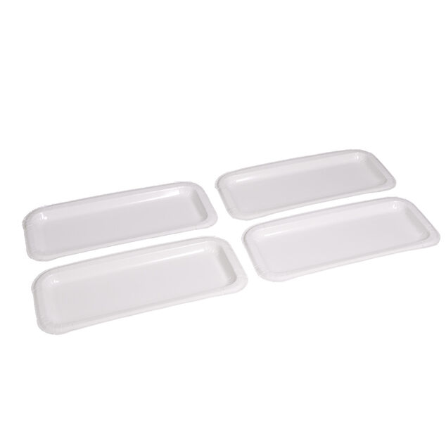 Plat &agrave; cake x4 en carton blanc 15,5x34cm