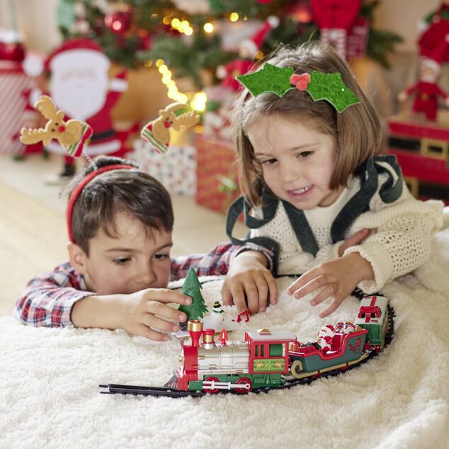 Train de No&euml;l lumineux et musical 22 pi&egrave;ces