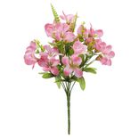 Piquet de fleurs artificielles orchid&eacute;e rose