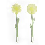 Tapette &agrave; insecte forme fleur plastique vert et jaune H47cm