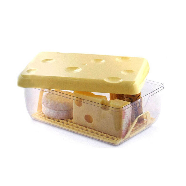Bo&icirc;te &agrave; fromage avec couvercle transparente et jaune 3 L