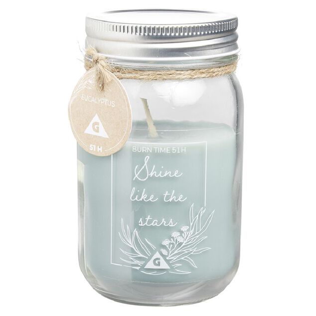 Bougie message verte Ø7,7xH13cm