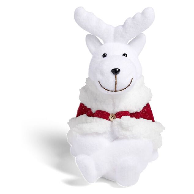 Renne à poser floqué blanc