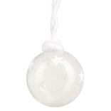 Boule de Noël en verre pailleté motif étoile attache en laine Ø8cm